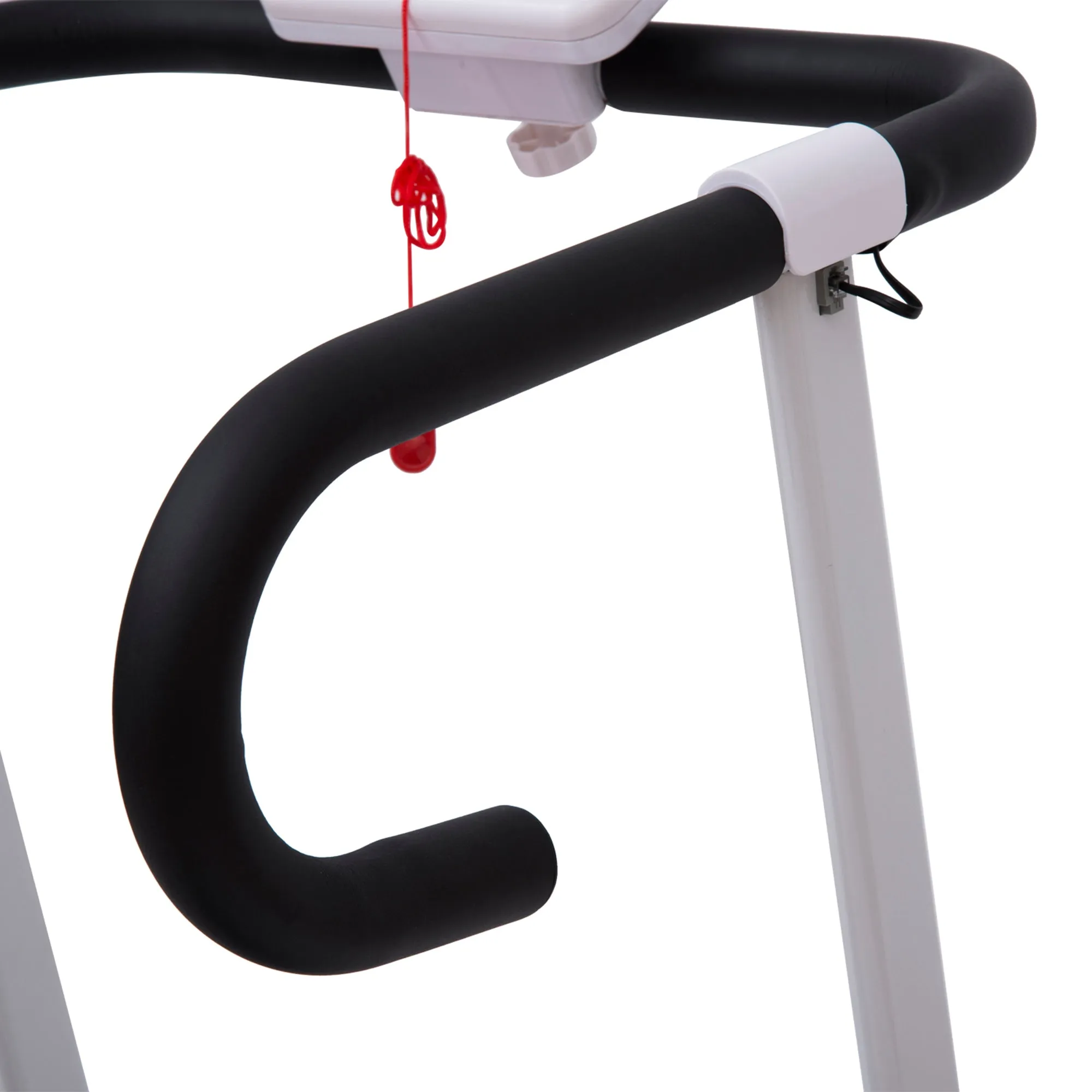 1.25HP Motorised Electric Treadmill, 10km/h Folding Running Machine, Gym Fitness Exercise with LCD Monitor, White