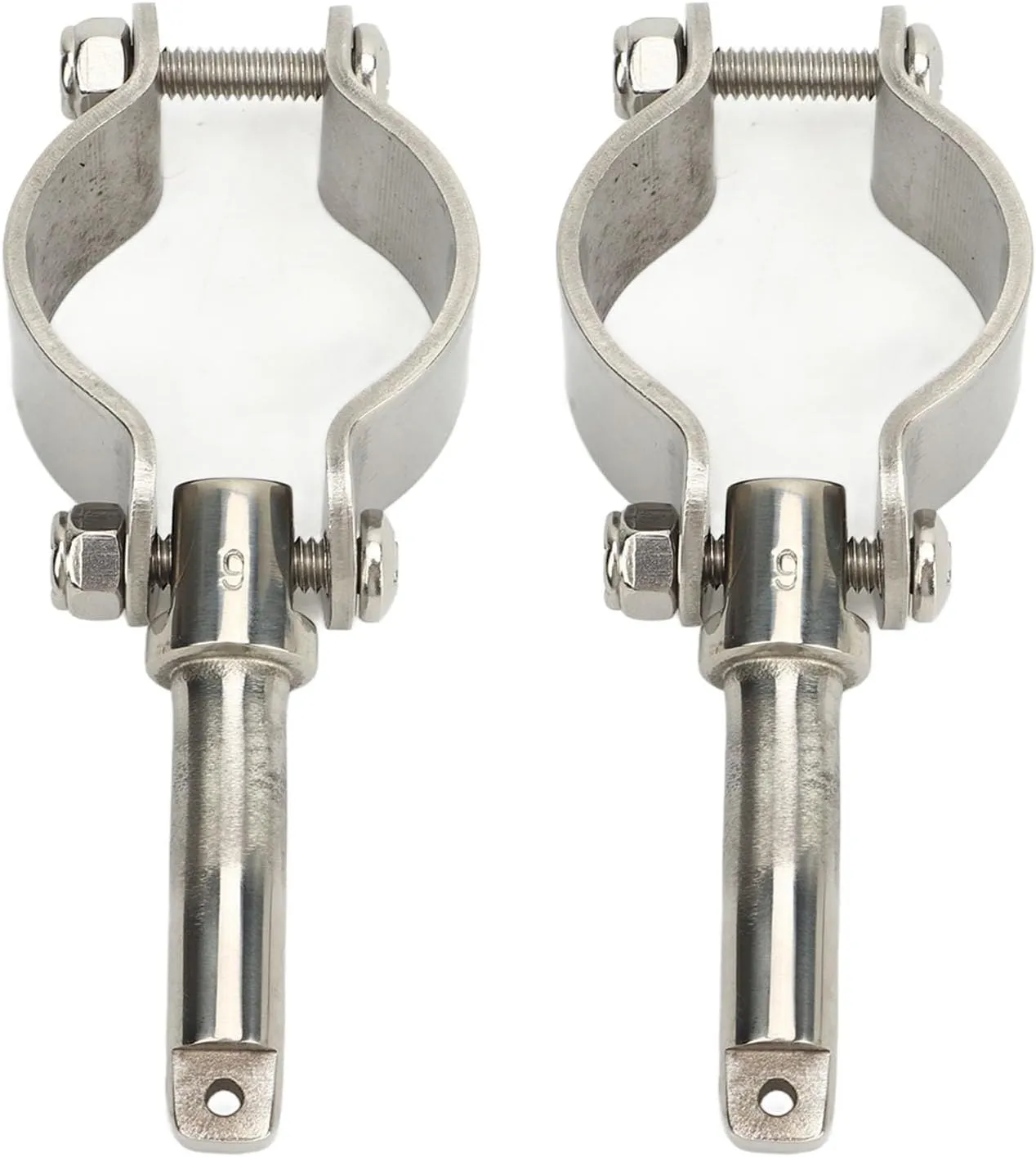 2Pcs Clamp On Oarlock Heavy Duty Oarlock 304 Stainless Steel Polished Finish 15/8in for Marines Boats Water Rafts Kayaks