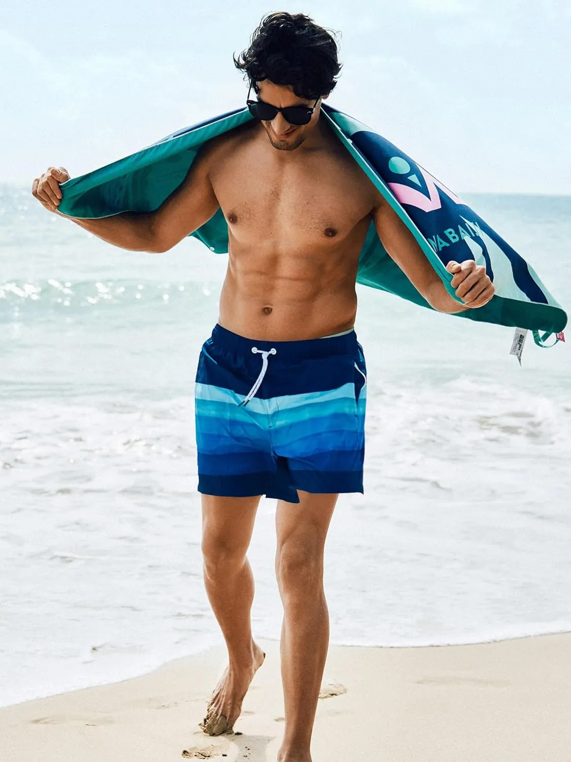Arcweg Mens Swimming Trunks 2 in 1 with Boxer Liner 5.5" Quick Dry Swimwear Bathing Suit Swim Shorts with Zipper Pockets