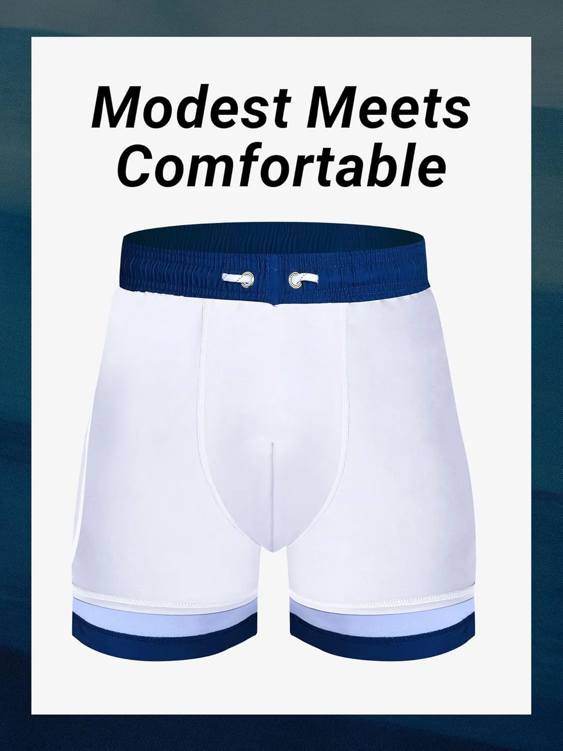 Arcweg Mens Swimming Trunks 2 in 1 with Boxer Liner 5.5" Quick Dry Swimwear Bathing Suit Swim Shorts with Zipper Pockets