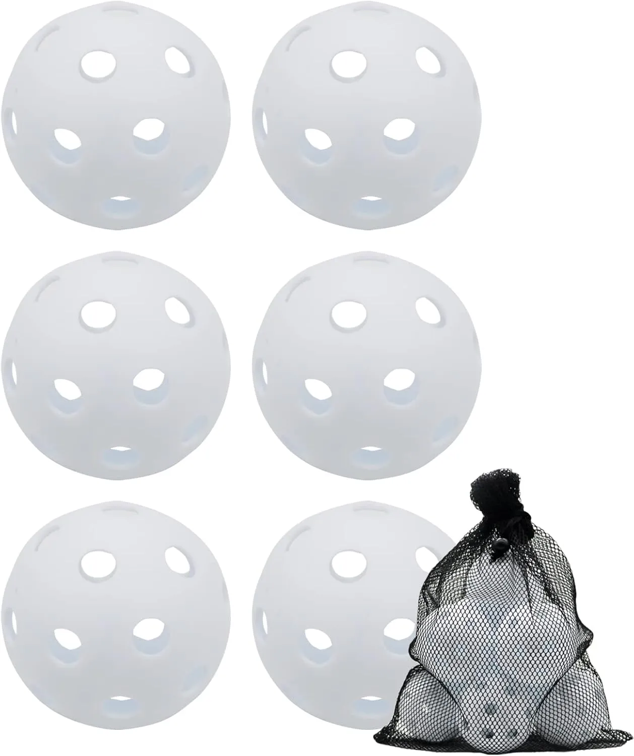 Avesfer Plastic Practice Baseballs 9 inch with Mesh Bag [Anti-Crack] Soft Training Baseball Balls Hitting Batting Indoor Outdoor Lightweight Hollow for Team Drills Coaching