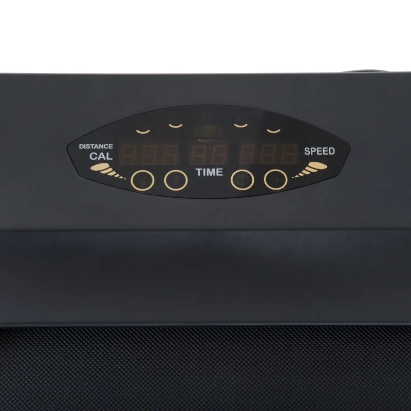 Black Steel Folding Motorized Treadmill with LCD Monitor