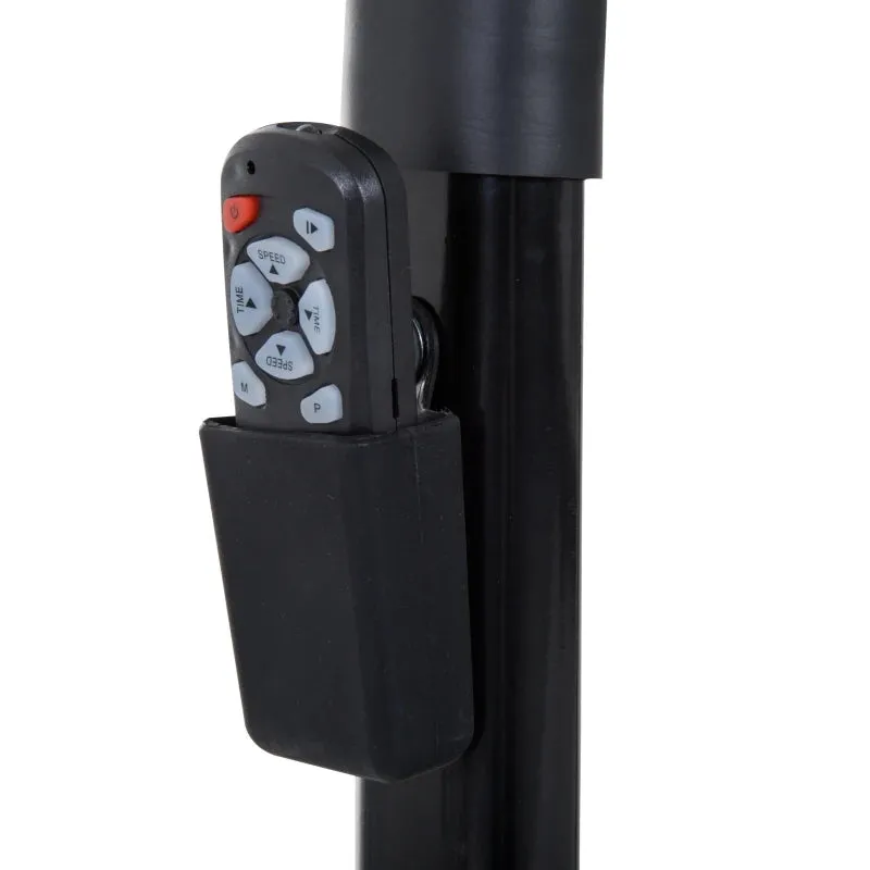 Black Steel Folding Motorized Treadmill with LCD Monitor