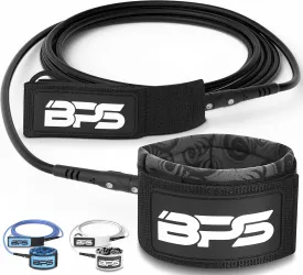 BPS New Zealand Storm Premium Surfboard Leash, 7.2mm 8mm Straight Surf Leash 6ft 7/8/9/10 ft, Legrope Strap for All Boards