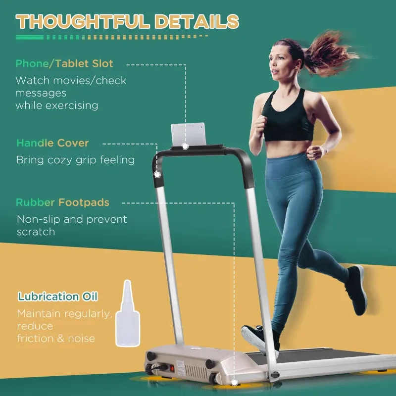 Compact Electric Treadmill with Safety Features and LCD Monitor - Black