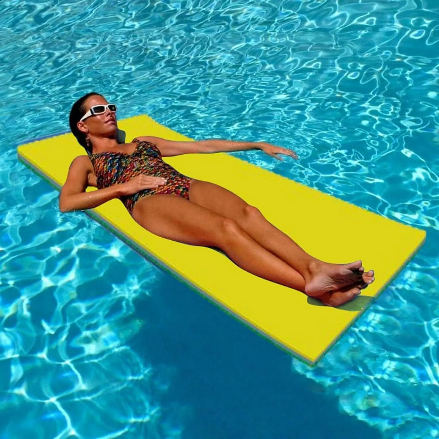 Floating Water Mat, Lily Pad Floating Mat, 3-Layer Foam Water Floating Pad for Water Recreation and Relaxing, Thick and Durable Water Activities Mat