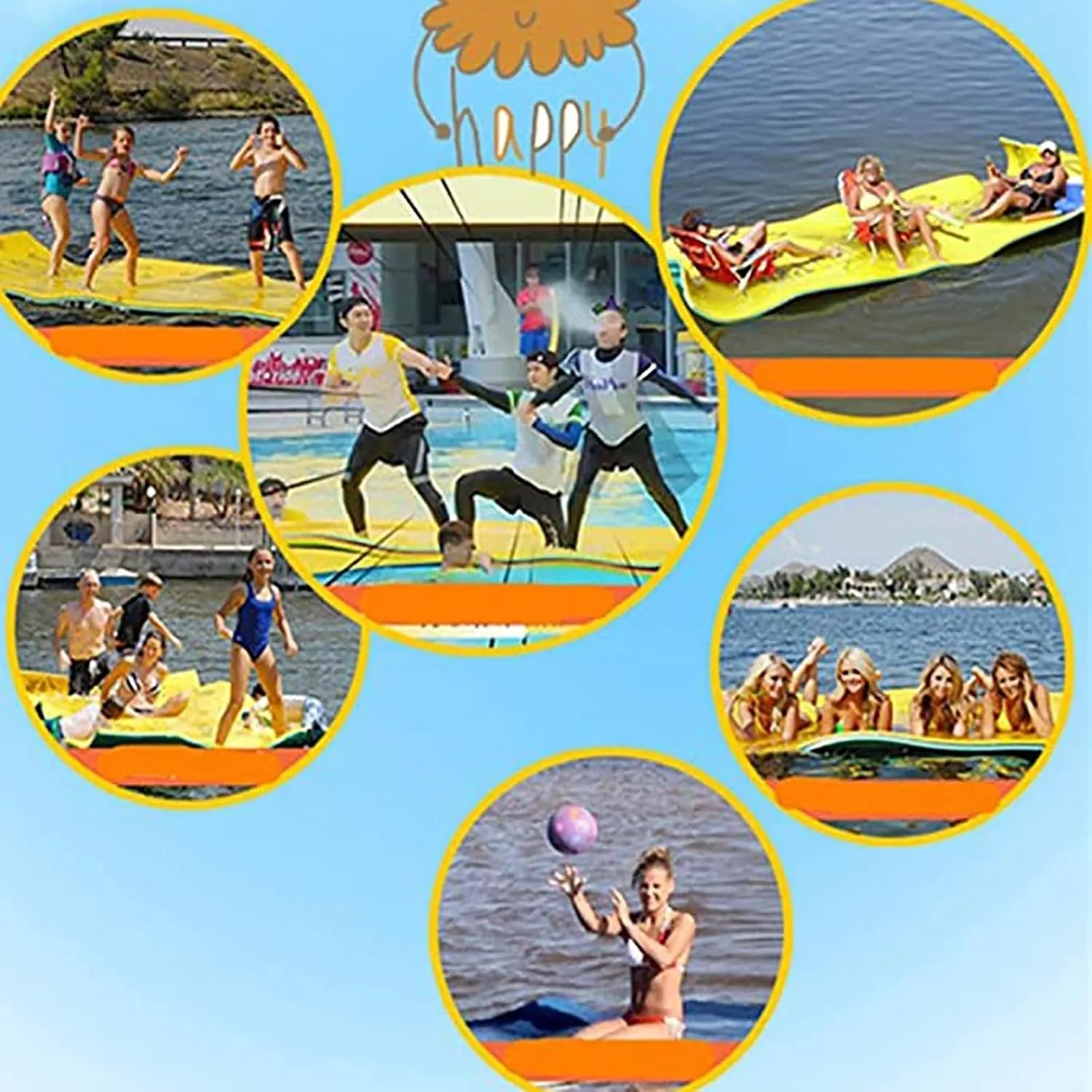 Floating Water Mat, Lily Pad Floating Mat, 3-Layer Foam Water Floating Pad for Water Recreation and Relaxing, Thick and Durable Water Activities Mat