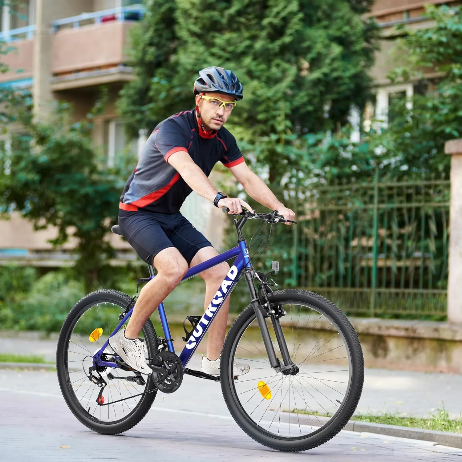 Hardtail Mountian Bikes with 7/21 Speeds Drivetrain, 26 Inch Wheel Mountian Bicycles with Front Suspension, Widened Frame Commuting Bikes with V/Dual Disc Brakes