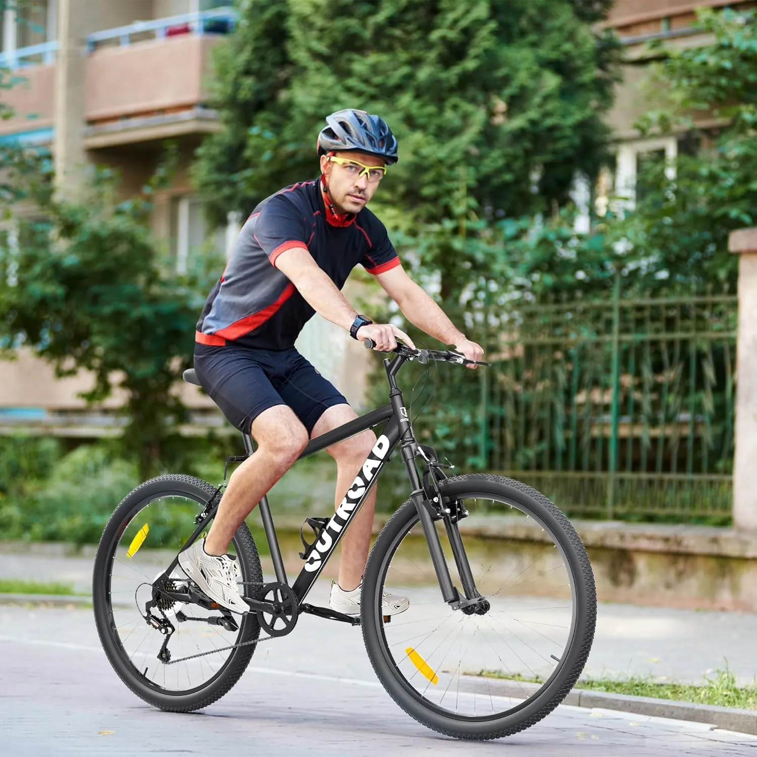 Hardtail Mountian Bikes with 7/21 Speeds Drivetrain, 26 Inch Wheel Mountian Bicycles with Front Suspension, Widened Frame Commuting Bikes with V/Dual Disc Brakes