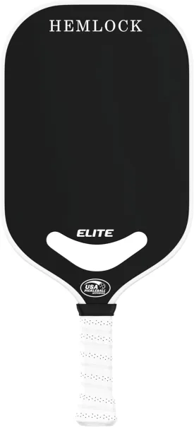 Hemlock Elite Pickball Paddle - USAPA Approved, Air Dynamic 360 Molding Technology for High Spin and Control, Carbon Fiber, Advanced and Beginner Starter, Men and Women, Black