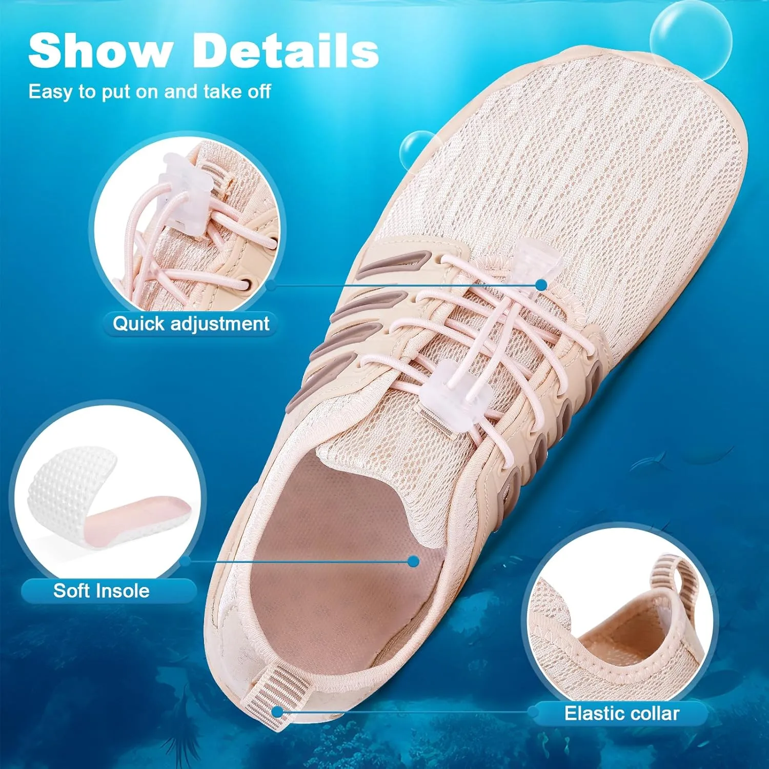 Hike Barefoot Water Shoes for Women Men, Quick-Dry Aqua Footwear Breathable Non-Slip Wide Toe Shoe for Beach Swim River Pool Lake Hiking Kayaking Surfing