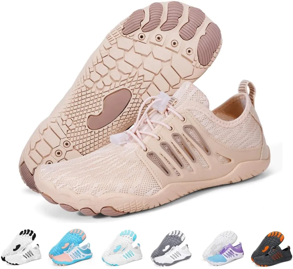 Hike Barefoot Water Shoes for Women Men, Quick-Dry Aqua Footwear Breathable Non-Slip Wide Toe Shoe for Beach Swim River Pool Lake Hiking Kayaking Surfing