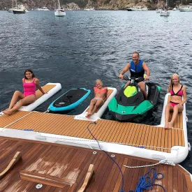 Inflatable Motorboat Dock, Inflatable Water Dock, Water Floating Platform, Large Inflatable Swimming Platform, Dock Floating Island Fishing Boat,A