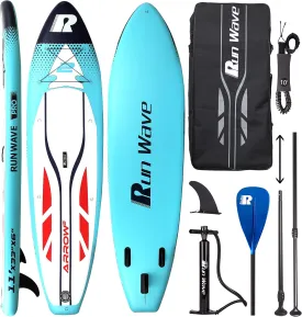 Inflatable Stand Up Paddle Board 11'33''6''(6'' Thick) Non-Slip Deck with Premium SUP Accessories | Wide Stance, Bottom Fins for Surfing Control | Youth Adults Beginner