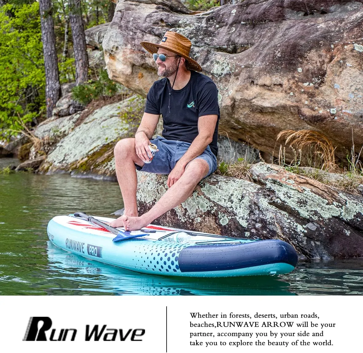Inflatable Stand Up Paddle Board 11'33''6''(6'' Thick) Non-Slip Deck with Premium SUP Accessories | Wide Stance, Bottom Fins for Surfing Control | Youth Adults Beginner
