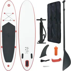 Inflatable Stand Up Paddle Board Set for Fun and Adventure, Durable and Stable Design, Water Enthusiasts, Red and White