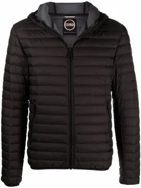 logo patch hooded puffer