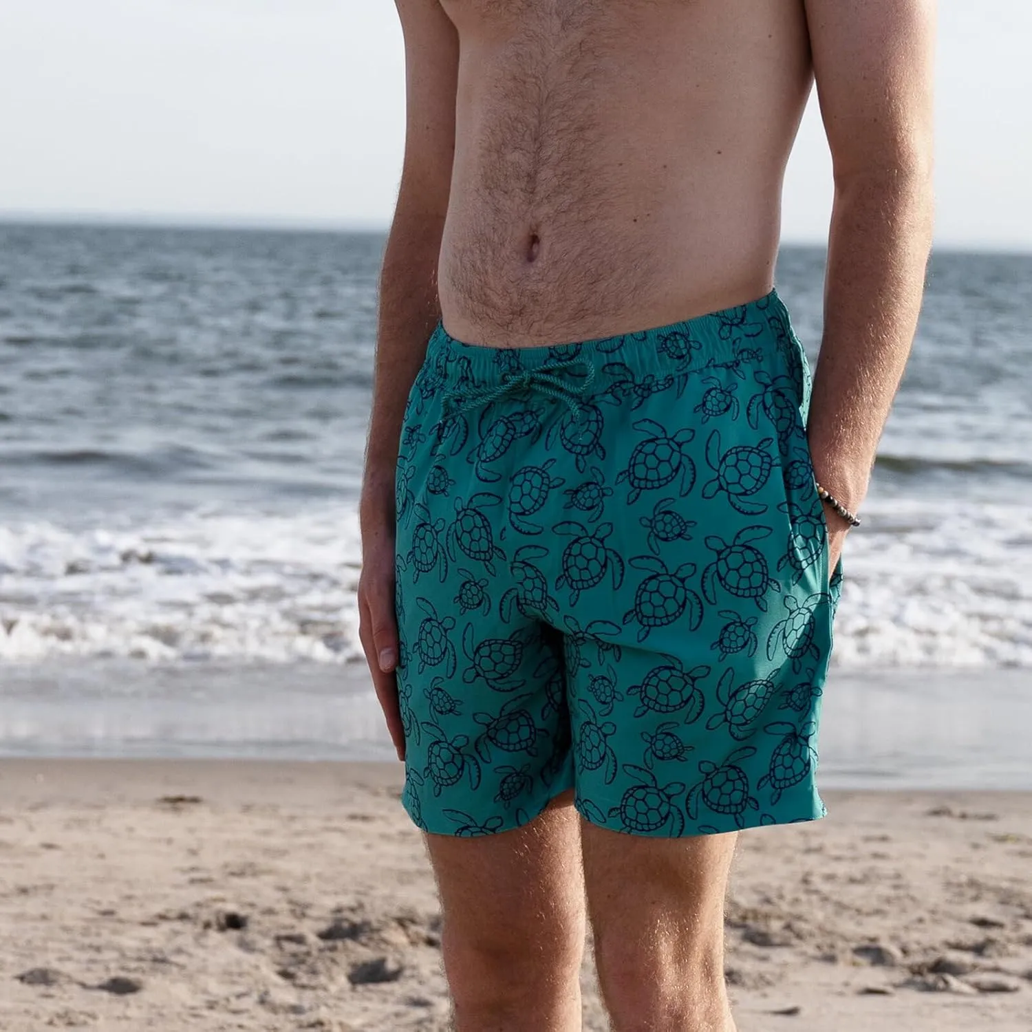 Mens Swim Trunks with Compression Liner Anti Chafing 7 inch Inseam Stretch Quick Dry Swim Shorts with Phone Pocket