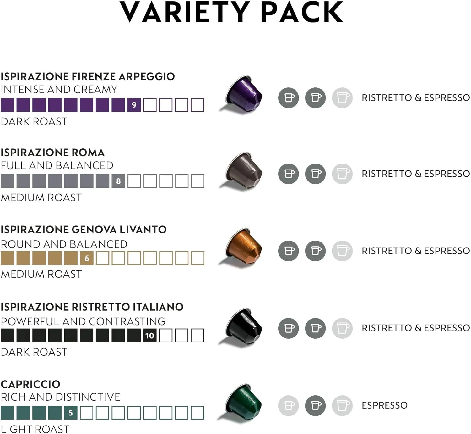 Nespresso Variety Pack for OriginalLine, 50 Capsules