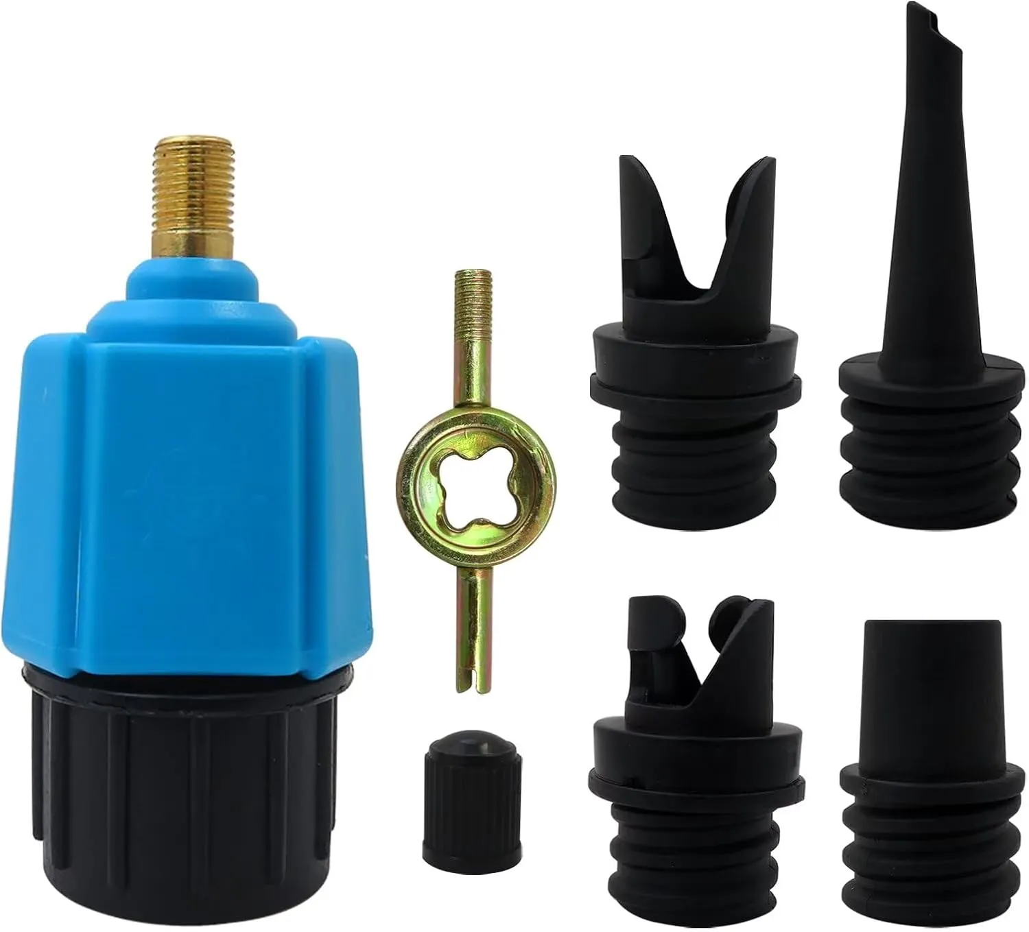 New Paddle Board Pump Adapter, Air Pump Adapter for Inflatables, SUP Pump Adaptor with 4 Air Valve Nozzles for Inflatable Boat, Stand Up Paddle Board,Inflatable Bed, Compressor Air Valve Converter