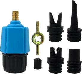 New Paddle Board Pump Adapter, Air Pump Adapter for Inflatables, SUP Pump Adaptor with 4 Air Valve Nozzles for Inflatable Boat, Stand Up Paddle Board,Inflatable Bed, Compressor Air Valve Converter
