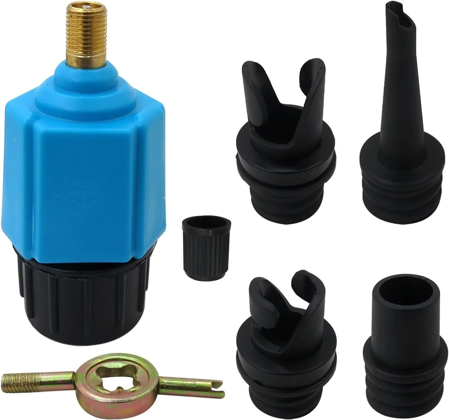 New Paddle Board Pump Adapter, Air Pump Adapter for Inflatables, SUP Pump Adaptor with 4 Air Valve Nozzles for Inflatable Boat, Stand Up Paddle Board,Inflatable Bed, Compressor Air Valve Converter