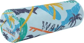 Oyihfvs Seamless Bright Surfboards and Shark and Palm Trees on The Blue Round Memory Foam Pillow, Travel Pillow with Removable Washable Cover for Head Neck Legs Support 5.5 x 5.5 x 17 inch