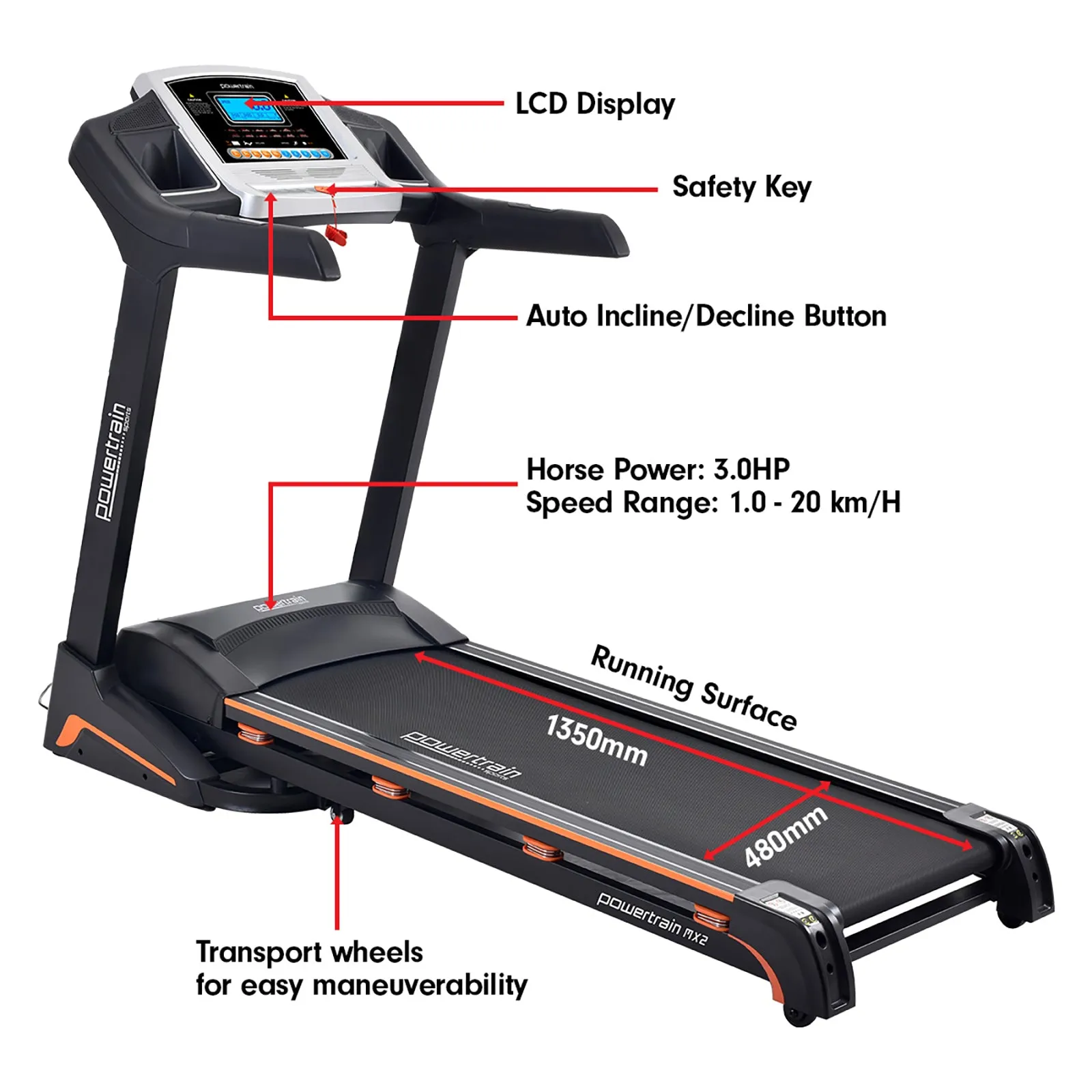 Powertrain MX2 Foldable Treadmill