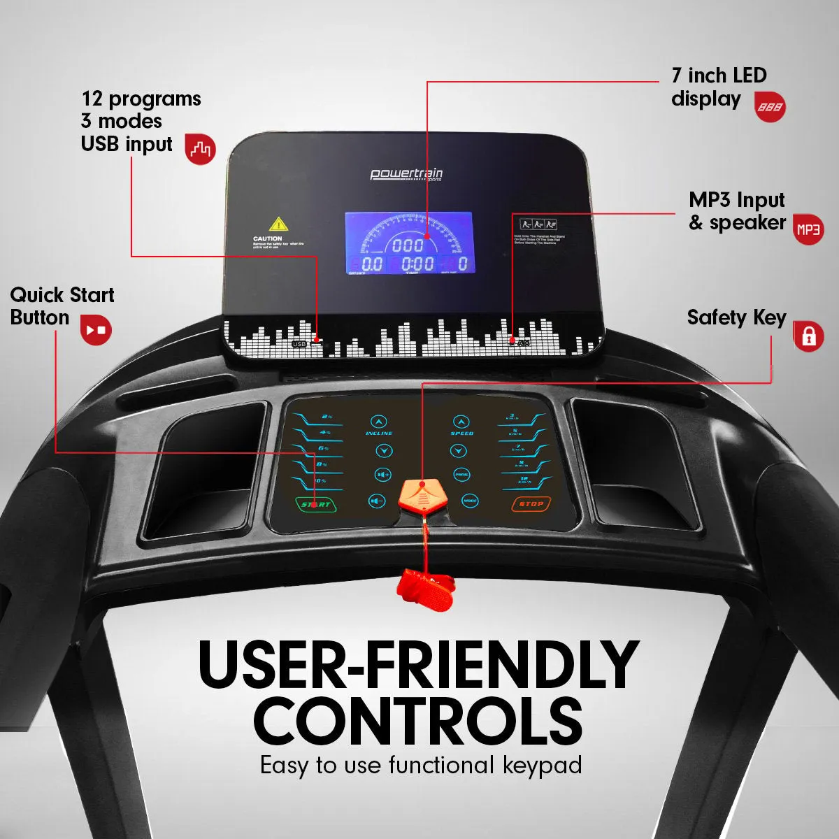 Powertrain V100 Foldable Treadmill