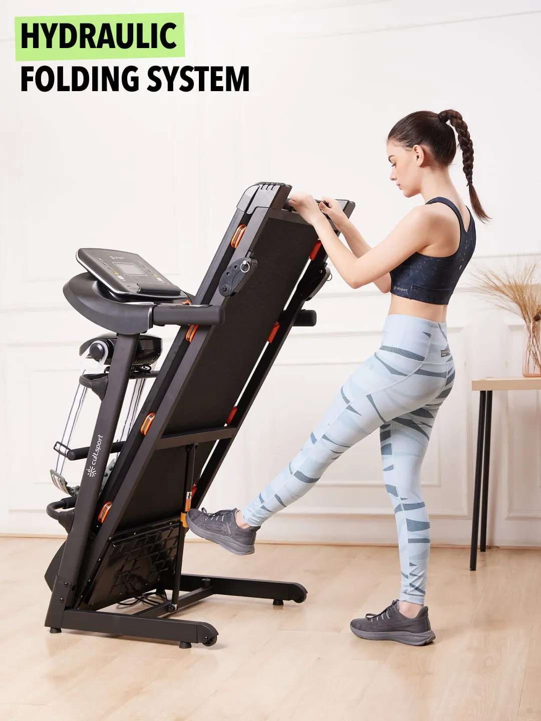 Smartrun Cairo 4 HP Peak Treadmill | 3-level Manual-Incline & Massager | Max Weight-110kg | Max Speed-14.8kmph (6 months extended warranty only on Cultsport.com)