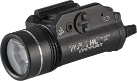 Streamlight 69260 TLR-1 HL 1000-Lumen Rail Mounted Strobing Tactical Weapon Light with Rail Locating Keys and Lithium Batteries, Black