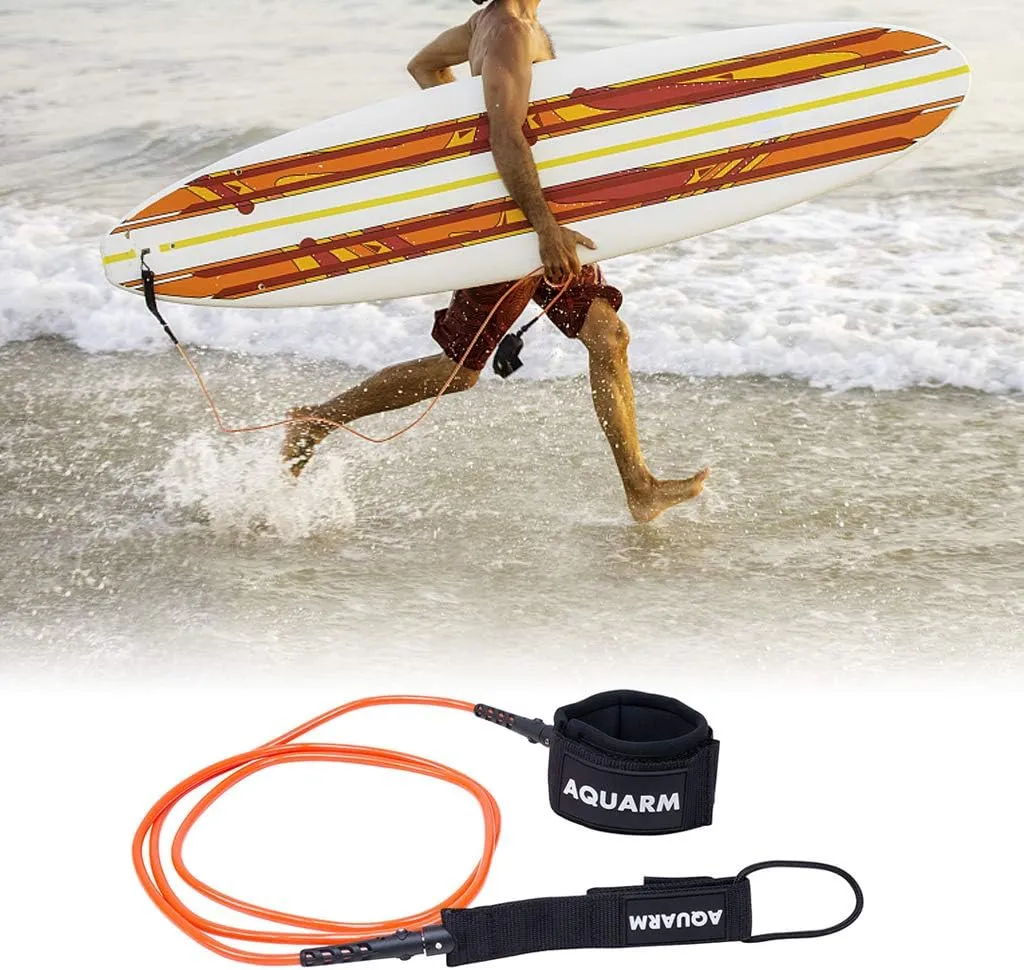 Surfboard Leash 6/7/8/9 Feet, Straight Leg Rope Premium SUP Leashes for Shortboard, Longboard, Paddleboard, Surf Boards, Surf Leash with Double Stainless Steel Swivels