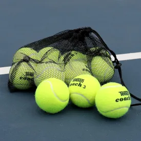 Teloon Pressure Training Tennis Balls-12 or 18 Count-Mesh Carry Bag?? Colors AvailablePressureless Training Exercise Tennis Balls for Beginners.