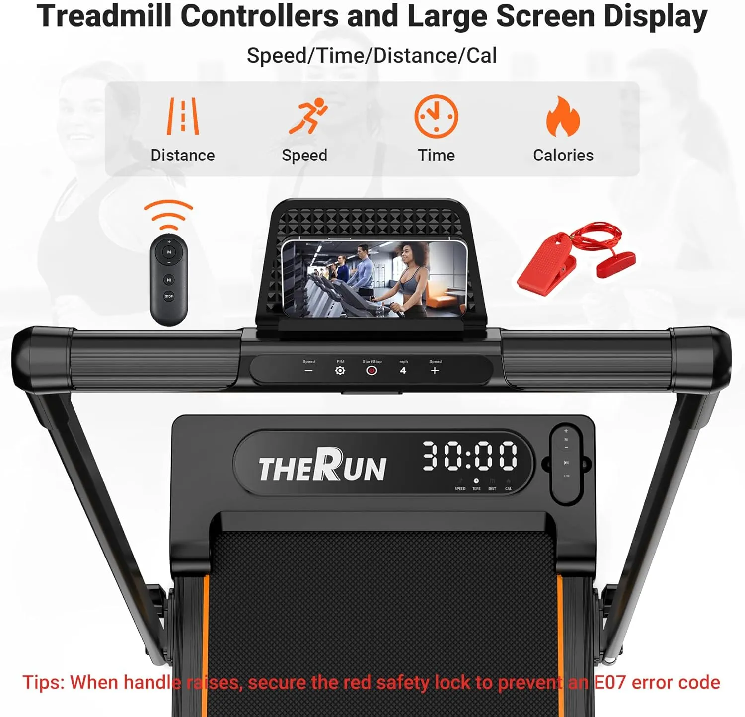 THERUN Walking Pad Treadmill, 2.5 HP Under Desk Treadmills, 2 in 1 Foldable for Home, Walking Pad with Handle Bar, 16" Widened Running Belt, with Remote Control & LED Touch Screen