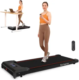 Under Desk Treadmill Walking Pad for Home, Quite 2 in 1 Treadmill with Remote Control, Running Jogging Machine with 2.5HP Brushless Motorized, Remote & App Control Compact Design