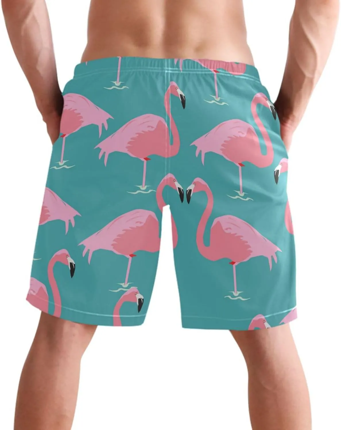 visesunny Stylish Summer Swim Trunks Men's Quick Dry Board Shorts Bathing Suit with Pockets for Men Boyfriends Youth