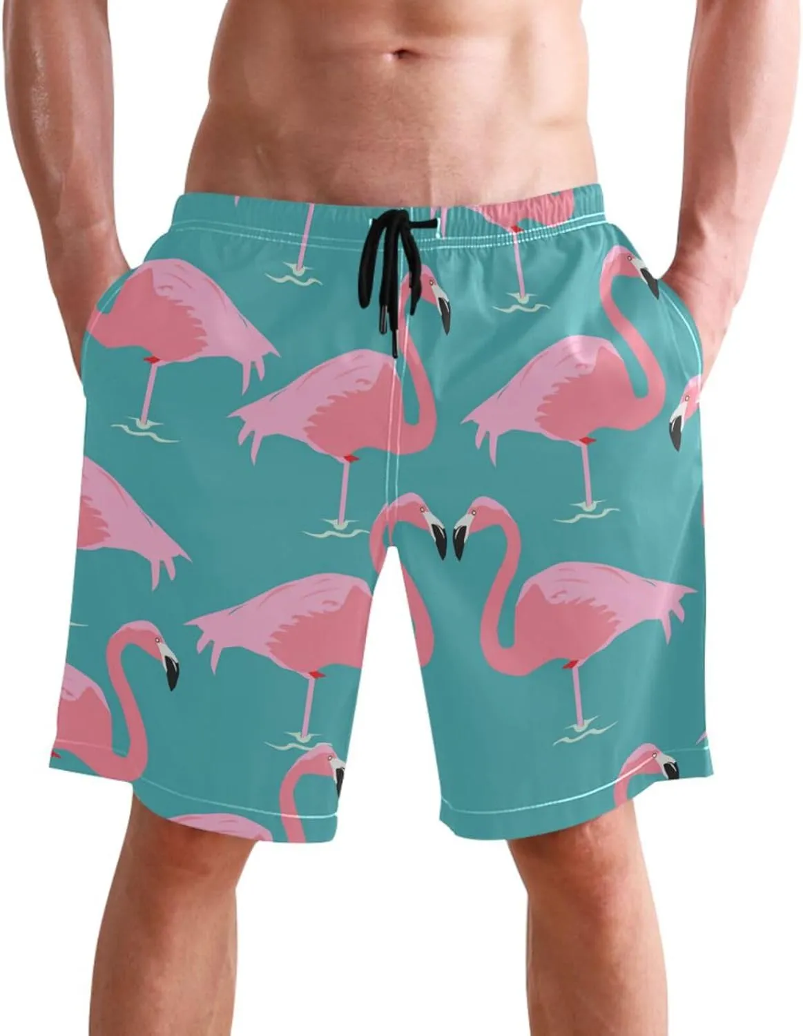 visesunny Stylish Summer Swim Trunks Men's Quick Dry Board Shorts Bathing Suit with Pockets for Men Boyfriends Youth