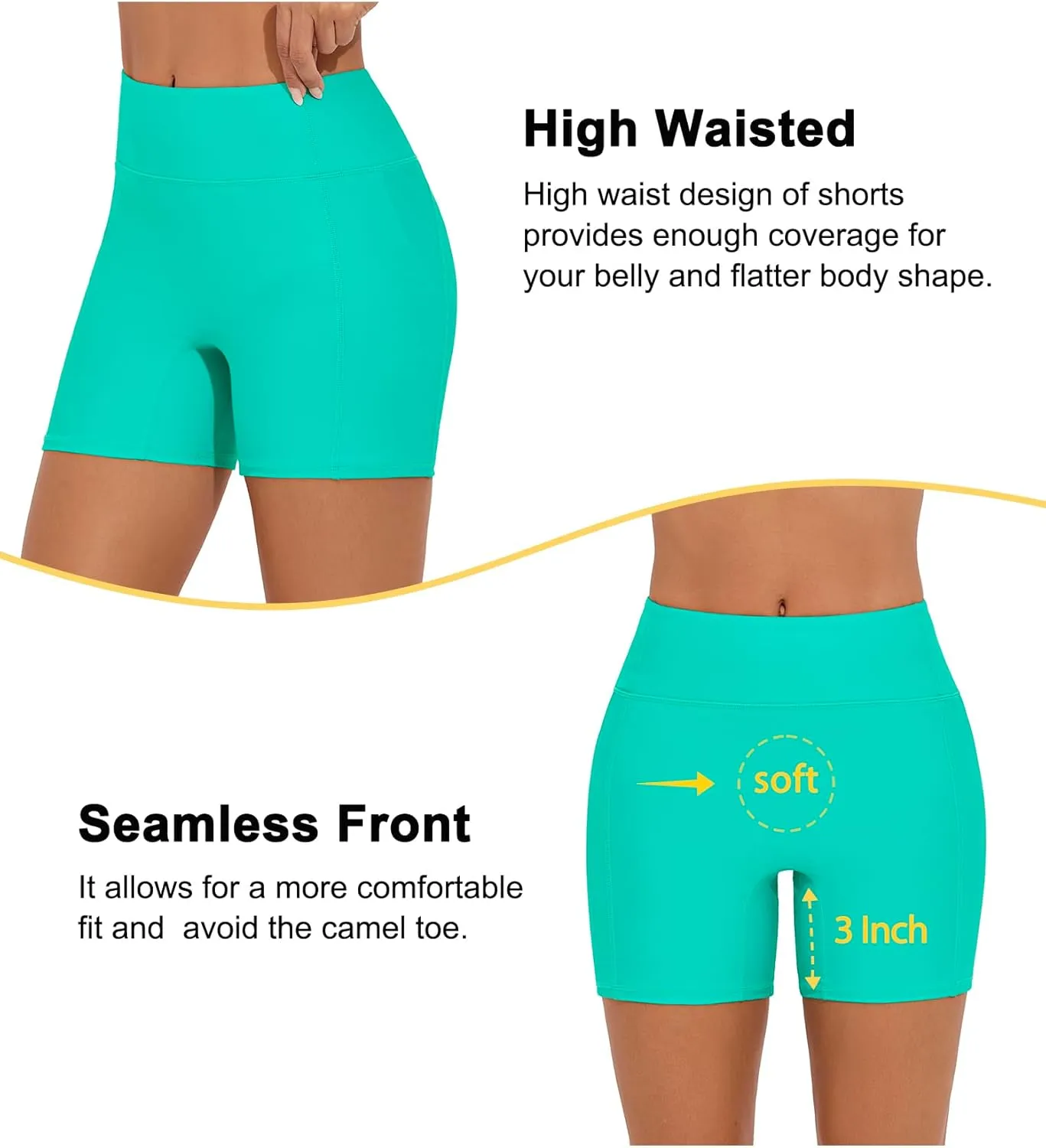 Women's Swim Shorts High Waisted Bathing Suit Bottoms UPF 50  Board Shorts Swimsuit Tankini Boy Shorts with Liner