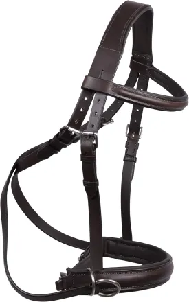 Wonder Care Genuine English Leather Crossover | Crossunder Bitless Horse Bridle Headstall with Reins
