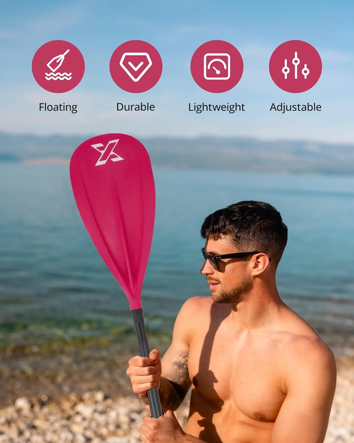 ZLX Paddle Board Paddle, 3 or 4 Piece Adjustable SUP Paddle, Detachable Floating Kayak Paddles, Lightweight Oar with Premium Durable Fiber Blade, for Paddleboard, Surfing, Water Sports Enjoyment