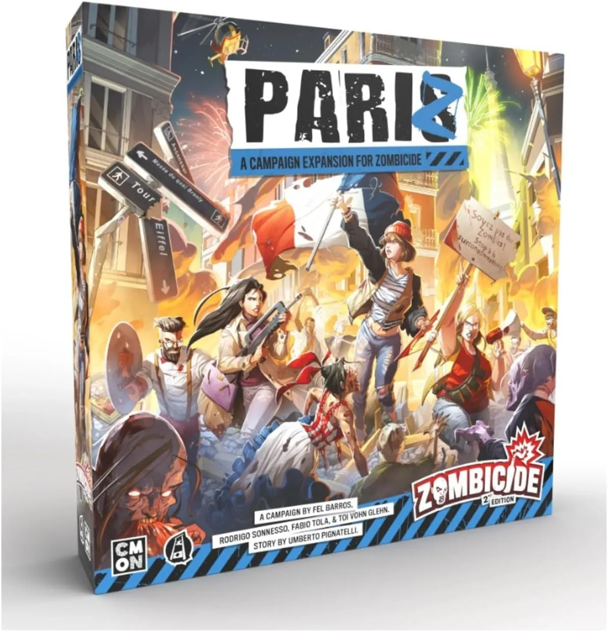 Zombicide:PariZ Board Game Expansion - Bastille-Day Campaign Set in Iconic Paris Locations! Cooperative Tabletop Miniatures Strategy Game, Ages 14 , 1-6 Players, 1 Hour Playtime, Made by CMON
